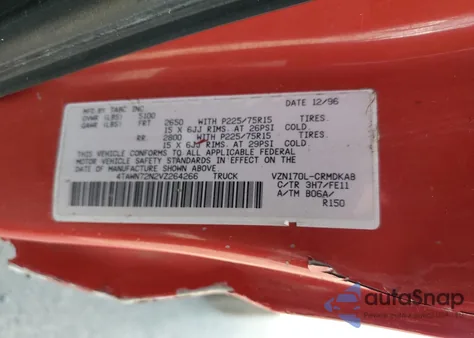 1997 Toyota Tacoma Xtracab z USA, uszkodzony, nr VIN 4TAWN72N2VZ264266